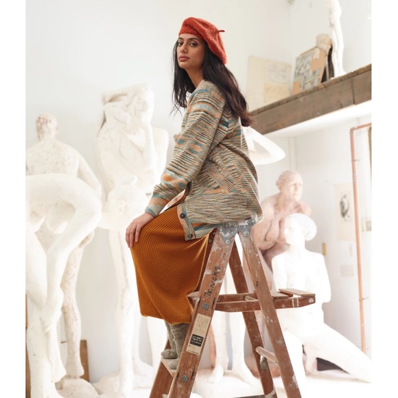 Misha and Puff Cotton Jersey Piper Cardigan in Peacock Space Dye - Picture 8 of 9